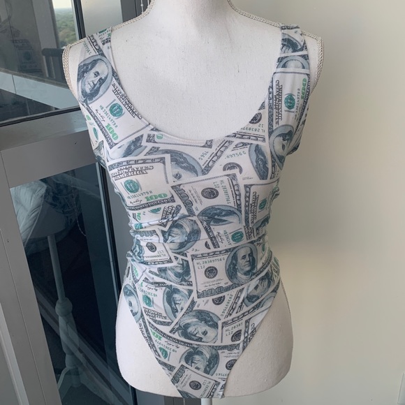 money print bodysuit